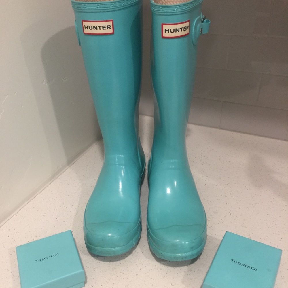 RARE HUNTER TIFFANY BLUE RAIN BOOTS